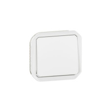Выключатель 1-клавишный проходной 10А IP55 скрытый белый Legrand Plexo, 069611L