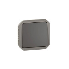 Выключатель 1-клавишный проходной 10А IP55 скрытый антрацит Legrand Plexo