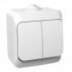 Вимикач 2-клавішний IP44 накладний білий Schneider Electric