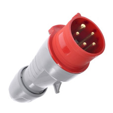 Вилка P17 3P+N+PE 16А 400В IP44 переносная красная Legrand, 555129