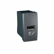 Розетка с USB 5В 1А 1-модульная скрытая графит Schneider Electric Unica