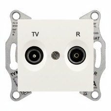Розетка прохідна TV R/TV/SAT прихована слонова кістка Schneider Electric Sedna