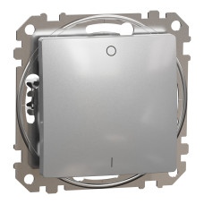 Выключатель 1-клавишный 2-полюсный скрытый алюминий Schneider Electric Sedna Design