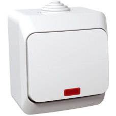 Выключатель 1-клавишный с подсветкой 16А IP44 белый Schneider Electric Cedar Plus