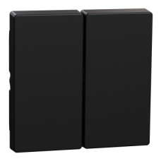 Клавиша 2-клавишная матовая чёрная Schneider Electric Merten System M, MEG3400-0403