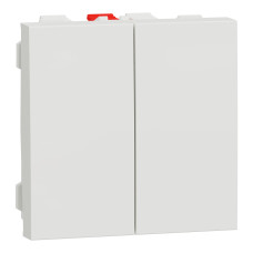 Выключатель 2-клавишный проходной 2-модульный скрытый белый Schneider Electric Unica New