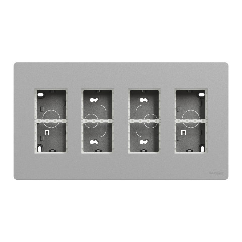 Блок 4×2 накладной алюминий Schneider Electric Unica System+