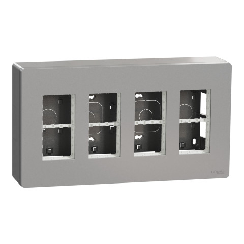 Блок 4×2 накладной алюминий Schneider Electric Unica System+