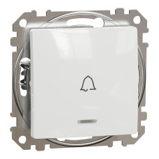 Кнопка с подсветкой с символом звонка синяя/белая Schneider Electric Sedna Design
