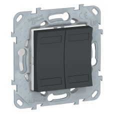 Кнопка 2-кнопочная KNX 2-модульная антрацит Schneider Electric Unica New