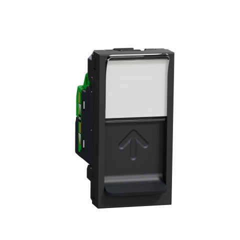 Розетка компьютерная Cat.6 FTP 1-модульная скрытая антрацит Schneider Electric Unica New