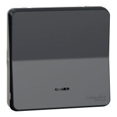 Кнопка с подсветкой 10А IP55 2-модульная скрытая чёрная Schneider Electric Mureva S