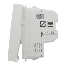 Выключатель 2-полюсный 16А 2-модульный белый Schneider Electric Unica New