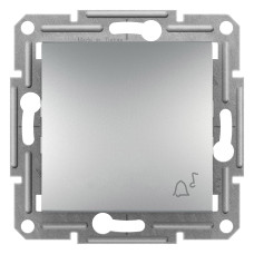 Кнопка с символом звонка 2-модульная алюминий Schneider Electric Asfora