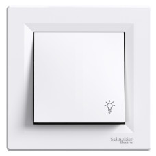 Кнопка с символом света 2-модульная белая Schneider Electric Asfora