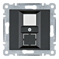 Лицевая панель 2-местная RJ-45 RJ-12 чёрная Hager Lumina, WL2323
