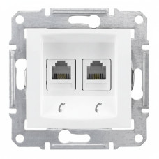 Розетка 2-местная телефонная скрытая белая Schneider Electric Sedna