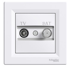 Розетка проходная TV+SAT скрытая белая Schneider Electric Asfora