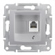 Розетка телефонная скрытая алюминий Schneider Electric Sedna