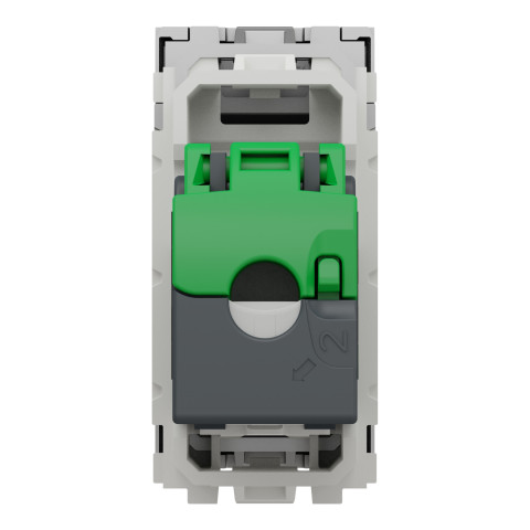 Розетка компьютерная Cat.5e UTP 1-модульная скрытая алюминий Schneider Electric Unica New