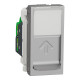 Розетка компьютерная Cat.5e UTP 1-модульная скрытая алюминий Schneider Electric Unica New