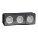Розетка 3-местная с заземлением со шторками IP55 чёрная Schneider Electric Mureva S