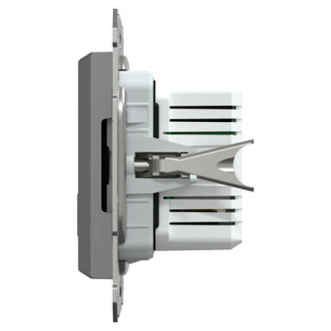 Розетка 2-местная с USB Type-A + Type-C 21 Вт скрытая антрацит Schneider Electric Asfora