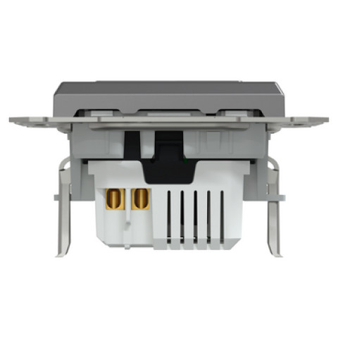 Розетка 2-местная с USB Type-A + Type-C 21 Вт скрытая антрацит Schneider Electric Asfora