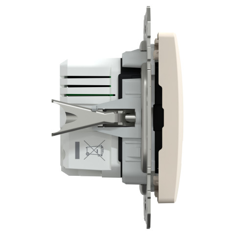 Розетка 2-местная с USB Type-A + Type-C 21 Вт бежевая Schneider Electric Sedna Design