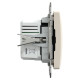 Розетка 2-местная с USB Type-A + Type-C 21 Вт бежевая Schneider Electric Sedna Design