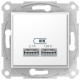 Розетка 2-местная с USB скрытая белая Schneider Electric Sedna