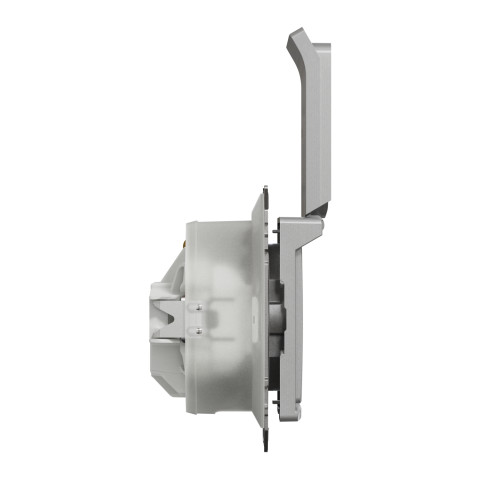 Розетка 1-местная с заземлением IP44 алюминий Schneider Electric Sedna Design