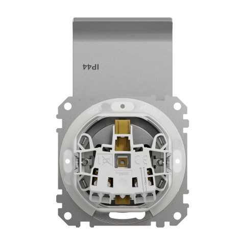Розетка 1-местная с заземлением IP44 алюминий Schneider Electric Sedna Design