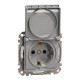 Розетка 1-местная с заземлением IP44 алюминий Schneider Electric Sedna Design