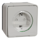 Розетка 1-местная с заземлением IP55 белая Schneider Electric Mureva S, MUR39034