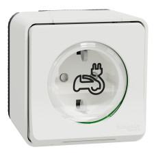Розетка 1-местная с заземлением IP55 белая Schneider Electric Mureva S, MUR39012