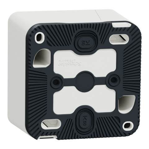 Розетка 1-местная с заземлением IP55 белая Schneider Electric Mureva S, MUR39012