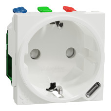 Розетка 1-местная с заземлением со шторками с USB 5 Вт белая Schneider Electric Unica New
