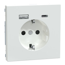 Розетка с заземлением лотосовая белая Schneider Electric Merten D-Life, MEG2367-6035