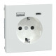 Розетка с заземлением лотосовая белая Schneider Electric Merten D-Life, MEG2367-6035