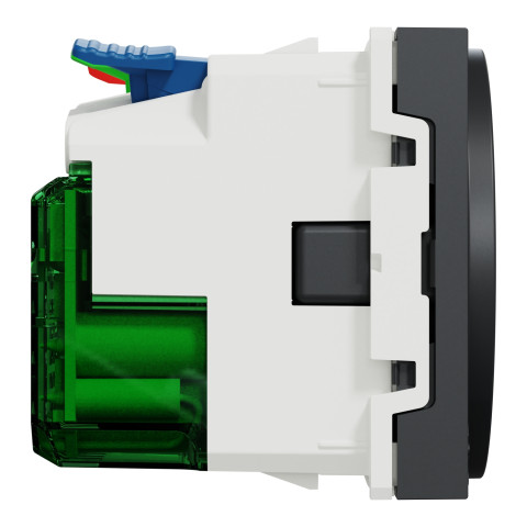 Розетка 1-местная с заземлением со шторками с USB антрацит Schneider Electric Unica New