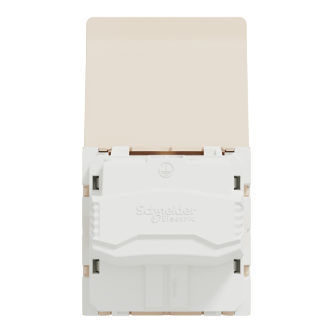 Розетка 1-местная с заземлением слоновая кость Schneider Electric Unica New, NU303744TA