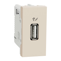 Розетка 1-местная с USB 2.0 05А скрытая слоновая кость Schneider Electric Unica New
