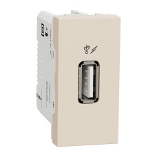 Розетка 1-местная с USB 2.0 05А скрытая слоновая кость Schneider Electric Unica New