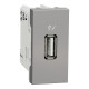 Розетка 1-местная с USB 2.0 05А алюминий Schneider Electric Unica New, NU342830