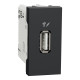 Розетка 1-местная с USB 2.0 05А антрацит Schneider Electric Unica New, NU342854