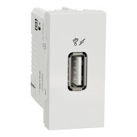 Розетка 1-местная с USB 2.0 05А скрытая белая Schneider Electric Unica New, NU342818