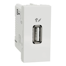 Розетка 1-местная с USB 2.0 05А скрытая белая Schneider Electric Unica New, NU342818