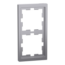 Рамка 2-местная нержавеющая сталь Schneider Electric Merten D-Life, MEG4020-6536