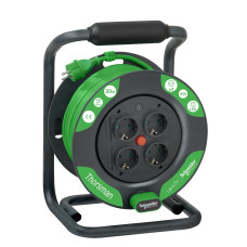 Удлинитель на катушке с заземлением IP20 4 гнезда 20 м чёрный Schneider Electric Classic